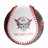 Personalized White Lightning Skull Photo Baseballs