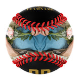Personalized Black Yellow Rose Skull Photo Baseballs