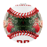 Personalized White Red Rose Skull Photo Baseballs