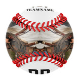 Personalized White Cowboy Skull Photo Baseballs