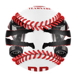 Personalized White Racing Skull Photo Baseballs