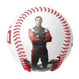 Personalized White Racing Skull Photo Baseballs
