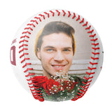 Personalized White Red Rose Skull Photo Baseballs