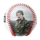 Personalized White Camouflage Helmet Skull Photo Baseballs