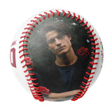 Personalized White Red Rose Skull Photo Baseballs