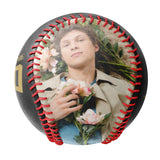 Personalized Black Yellow Rose Skull Photo Baseballs