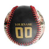Personalized Black Yellow Rose Skull Photo Baseballs