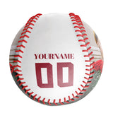 Personalized White Red Rose Skull Photo Baseballs