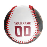 Personalized White Red Rose Skull Photo Baseballs