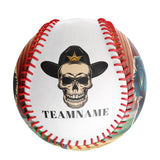 Personalized White Cowboy Skull Photo Baseballs