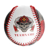 Personalized White Lumberjack Skull Photo Baseballs