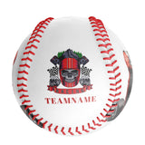 Personalized White Racing Skull Photo Baseballs