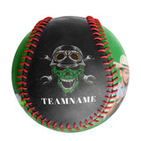 Personalized Black Wrench Skull Photo Baseballs