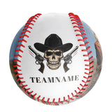 Personalized White Cowboy Skull Photo Baseballs