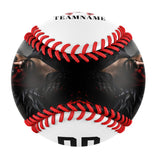Personalized White Half Face Devil Skull Photo Baseballs