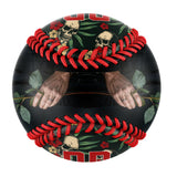Personalized Flowers and Grass Skull Photo Baseballs