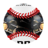 Personalized White Demon Knight Skull Photo Baseballs