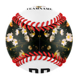 Personalized White Chrysanthemum Ghost Warrior Skull Photo Baseballs