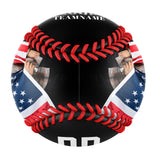 Personalized Black American Flag Skull Photo Baseballs