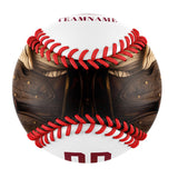 Personalized White Retro Ghost Warrior Skull Photo Baseballs