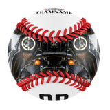 Personalized White Motorcycle Skull Photo Baseballs