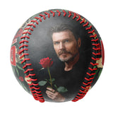 Personalized Flowers and Grass Skull Photo Baseballs
