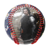 Personalized Navy Flowers Skull Photo Baseballs