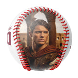 Personalized White Retro Ghost Warrior Skull Photo Baseballs