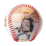 Personalized White Worker Skull Photo Baseballs