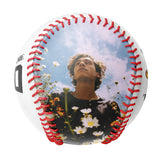 Personalized White Chrysanthemum Ghost Warrior Skull Photo Baseballs