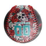Personalized Rose Skull Photo Baseballs