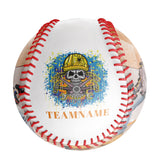 Personalized White Worker Skull Photo Baseballs