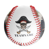 Personalized White Pirate Skull Photo Baseballs