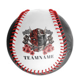 Personalized White Half Face Devil Skull Photo Baseballs