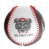 Personalized White Skull Pile Photo Baseballs