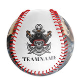 Personalized White Pirate Skull Photo Baseballs