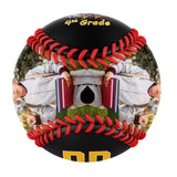 Personalized Black Ready Set Learn Starting School 4th Grade Photo Baseballs