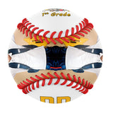 Personalized White Ready Set Learn Starting School 7th Grade Photo Baseballs