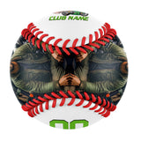 Personalized White Flag Motorcycle Photo Baseballs