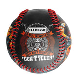 Personalized Black Don't Touch Skull Motorcycle Club Photo Baseballs