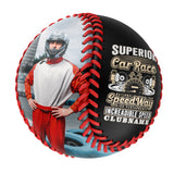 Personalized Black Superior Car Race Motorcycle Club Photo Baseballs