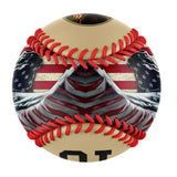 Personalized Old Gold American Flag Horse Photo Baseballs