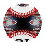 Personalized White American Flag Cross Photo Baseballs