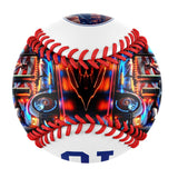 Personalized White American Flag Eagle Truck Photo Baseballs