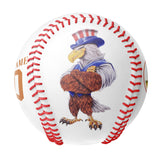 Personalized White American Flag Eagle Photo Baseballs