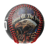 Personalized Black American Flag Eagle Veterans Photo Baseballs