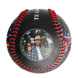 Personalized Black American Flag Skull Photo Baseballs