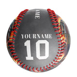 Personalized Dark Grey American Flag Truck Grim Reaper Photo Baseballs