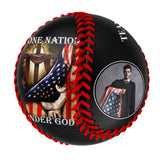 Personalized Black American Flag Cross Photo Baseballs