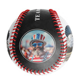 Personalized Black American Flag Eagle Photo Baseballs